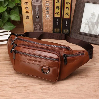 Authentic Leather Waist Bag for Men - Large Crossbody Pack - Cofik