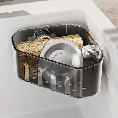 Compact Corner Dish Rack with Strong Suction Cup