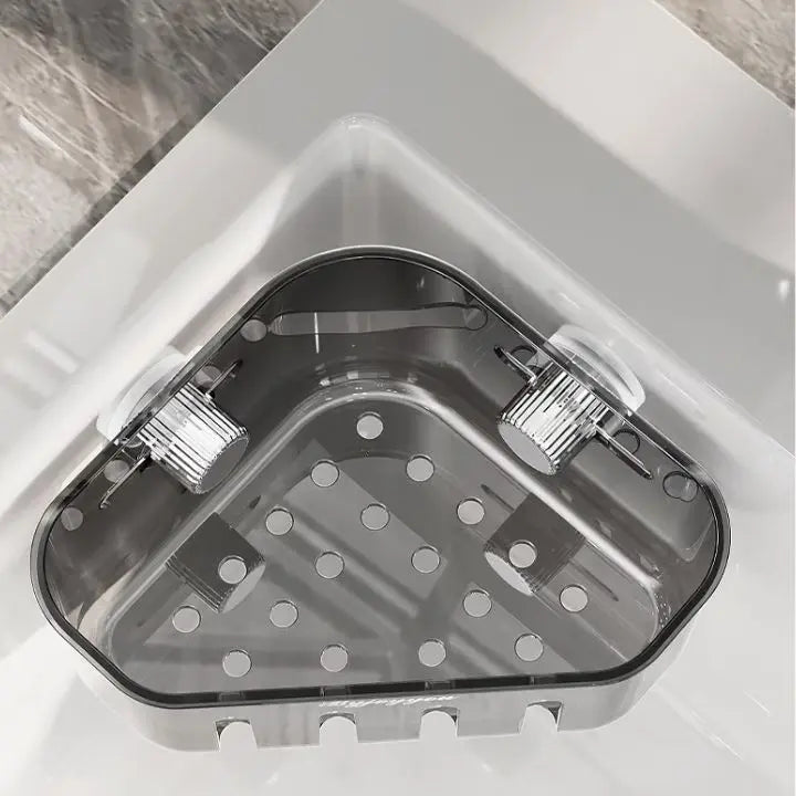 Compact Corner Dish Rack with Strong Suction Cup