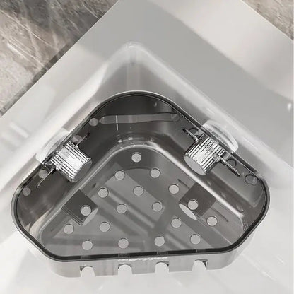 Compact Corner Dish Rack with Strong Suction Cup
