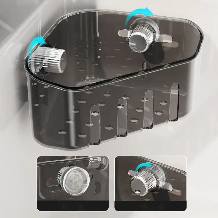 Compact Corner Dish Rack with Strong Suction Cup