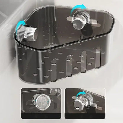 Compact Corner Dish Rack with Strong Suction Cup