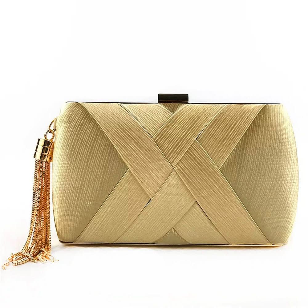 Elegant Satin Clutch Evening Bag with Tassel