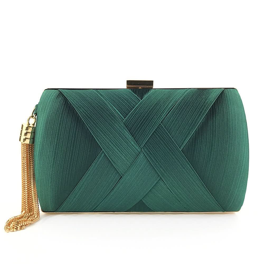 Elegant Satin Clutch Evening Bag with Tassel