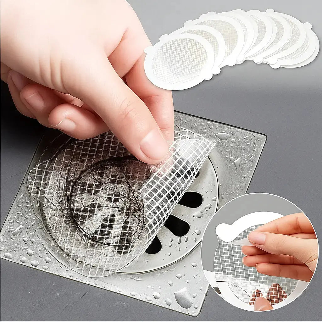 Stick-On Drain Protectors Against Clogs