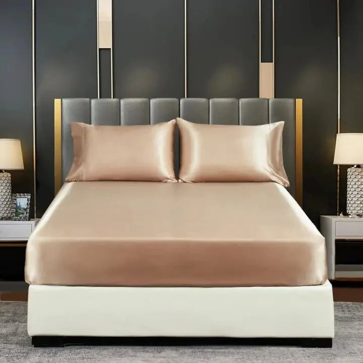 Soft Cooling Silk Bed Sheets – Fresh Breathable Bedding Set