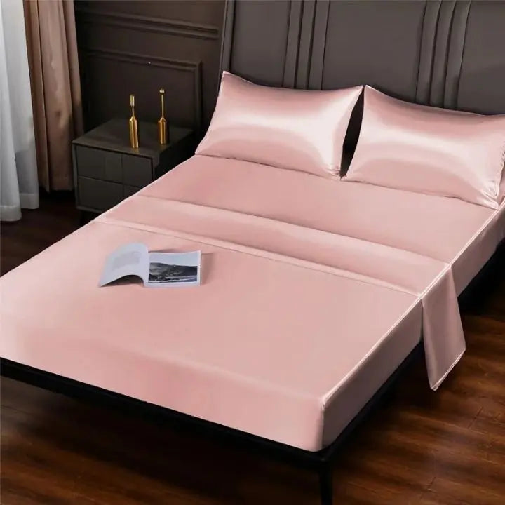 Soft Cooling Silk Bed Sheets – Fresh Breathable Bedding Set
