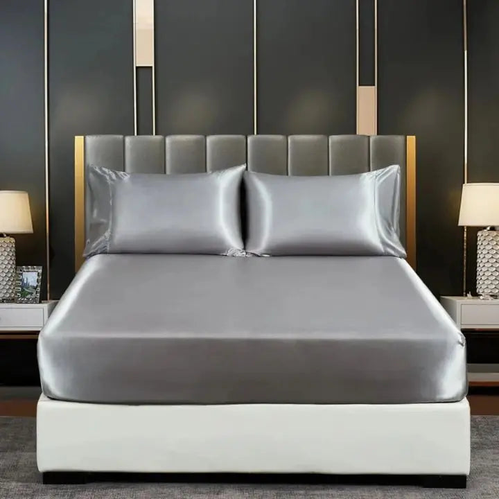 Soft Cooling Silk Bed Sheets – Fresh Breathable Bedding Set