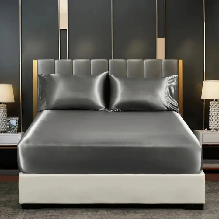 Soft Cooling Silk Bed Sheets – Fresh Breathable Bedding Set