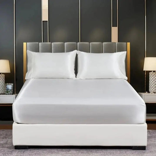 Soft Cooling Silk Bed Sheets – Fresh Breathable Bedding Set - Cofik