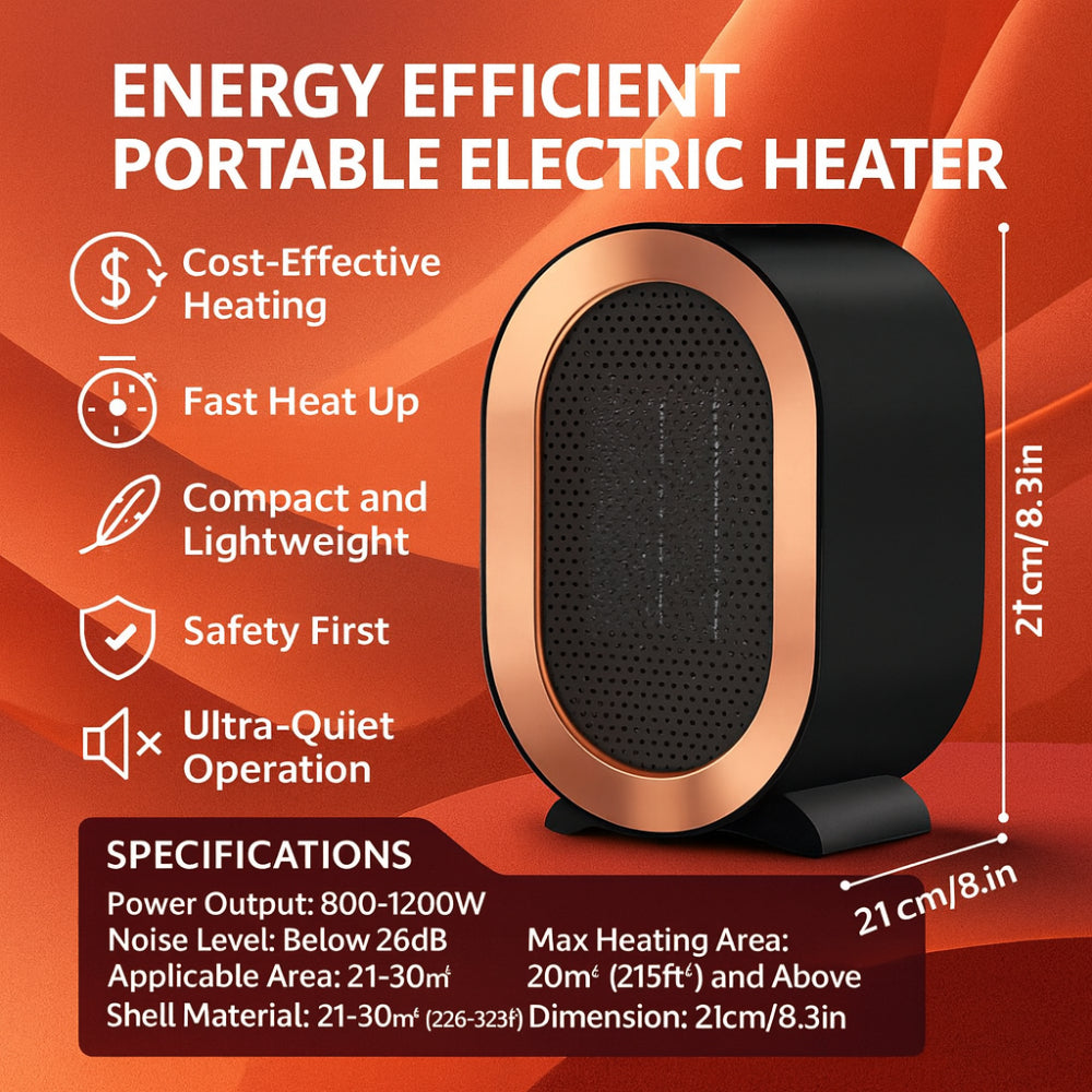 Compact Electric Ceramic Home Space Heater