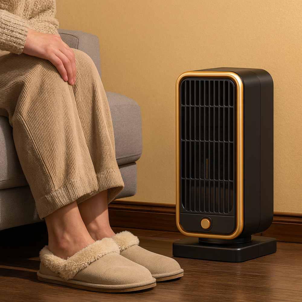 Compact Safe Electric Ceramic Heater with Tip Over Switch - Cofik