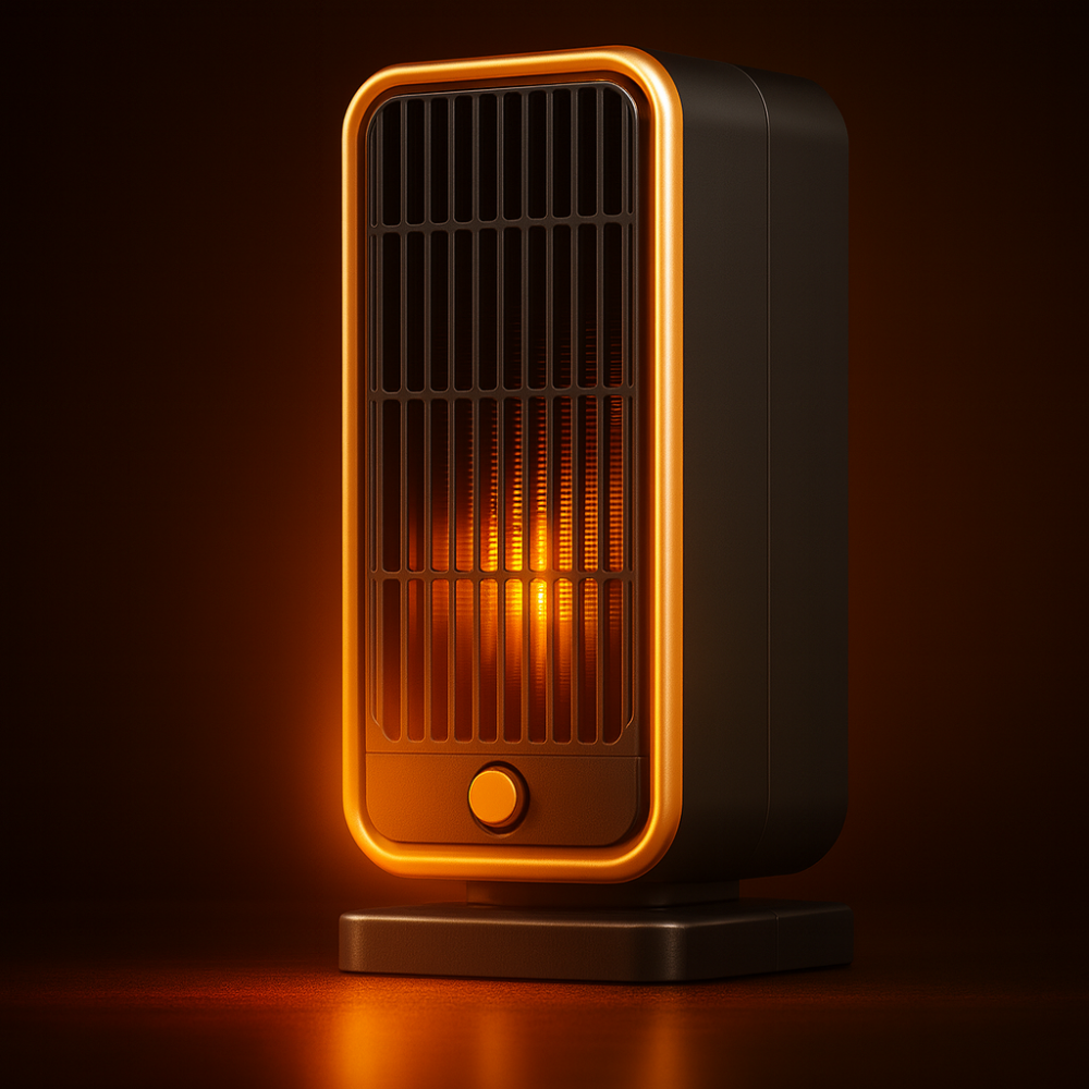 Compact Safe Electric Ceramic Heater with Tip Over Switch