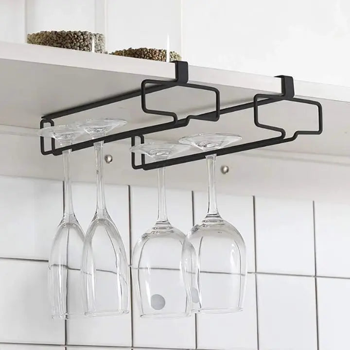 Stylish Under Cabinet Wine Glass Rack