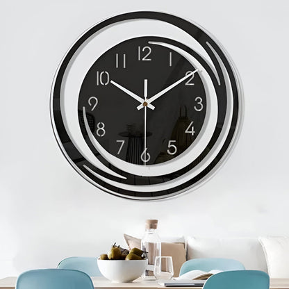 Simple Black Wall Clock 30cm Scandinavian Style - Cofik