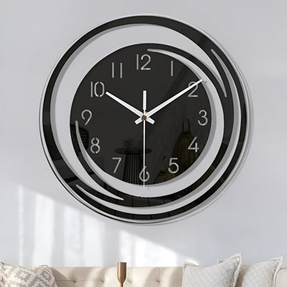 Simple Black Wall Clock 30cm Scandinavian Style