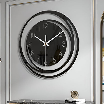 Simple Black Wall Clock 30cm Scandinavian Style