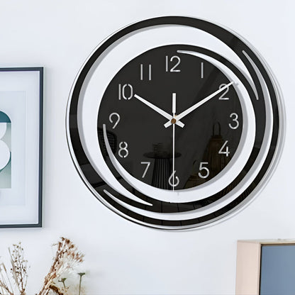 Simple Black Wall Clock 30cm Scandinavian Style