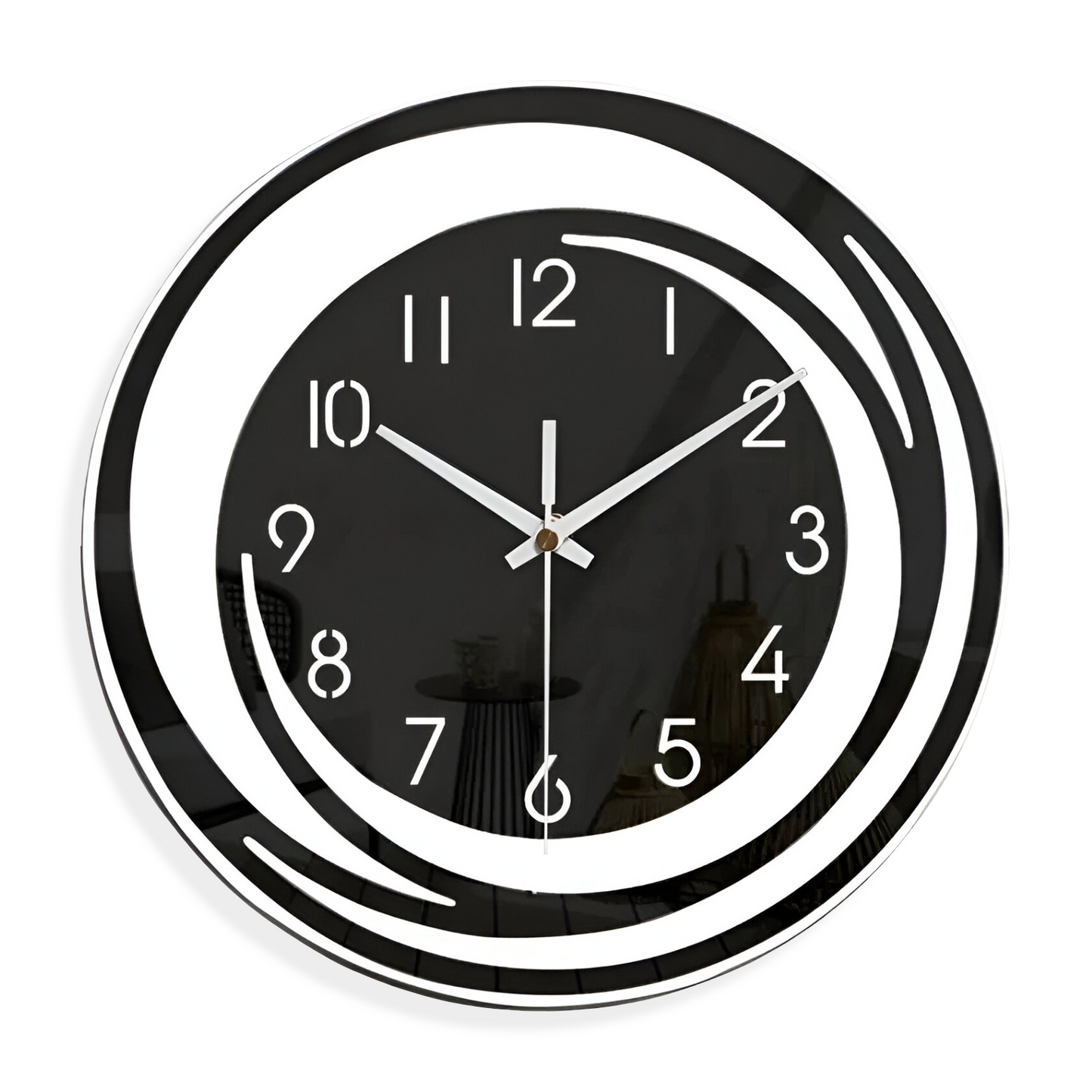 Simple Black Wall Clock 30cm Scandinavian Style