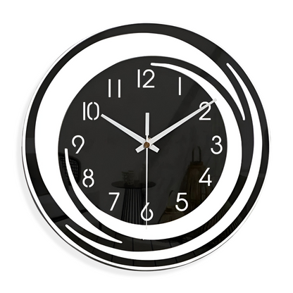 Simple Black Wall Clock 30cm Scandinavian Style