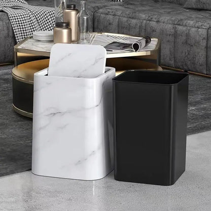 Luxury Marble Trash Can with Swing Top