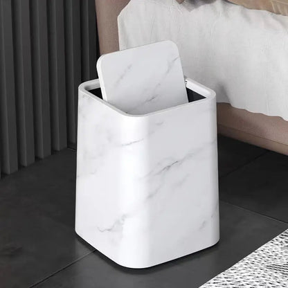 Luxury Marble Trash Can with Swing Top