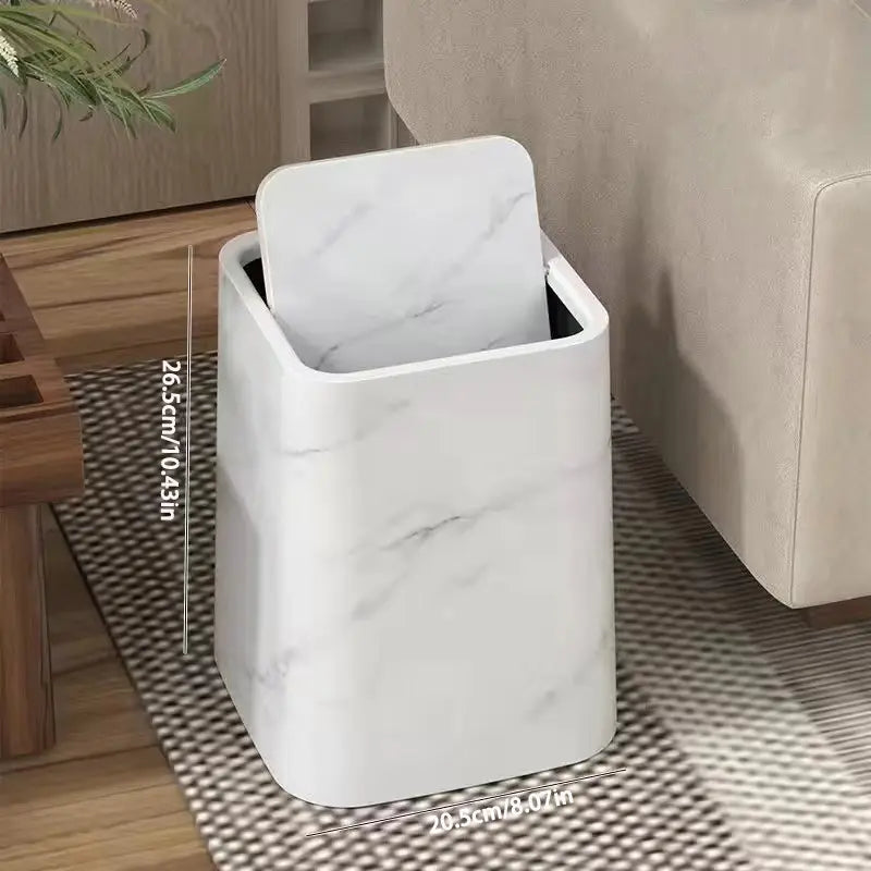 Luxury Marble Trash Can with Swing Top