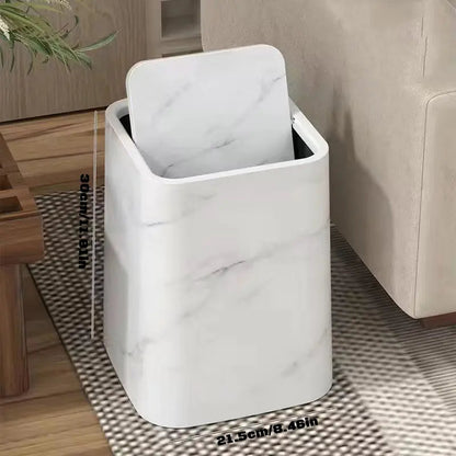 Luxury Marble Trash Can with Swing Top