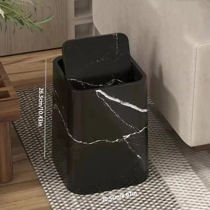 Luxury Marble Trash Can with Swing Top