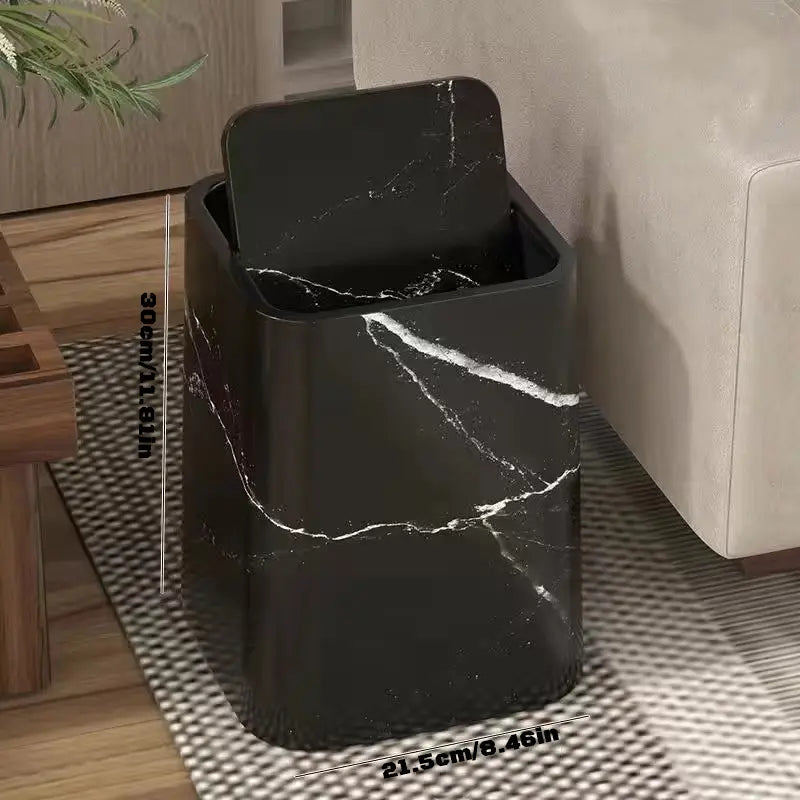 Luxury Marble Trash Can with Swing Top