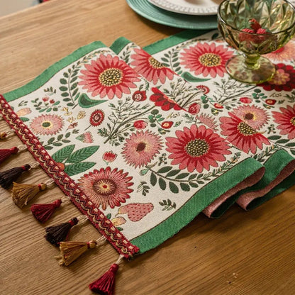 Decorative Flower Fringe Table Runner