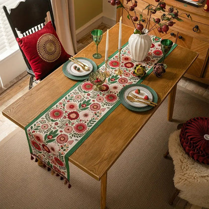 Decorative Flower Fringe Table Runner - Cofik