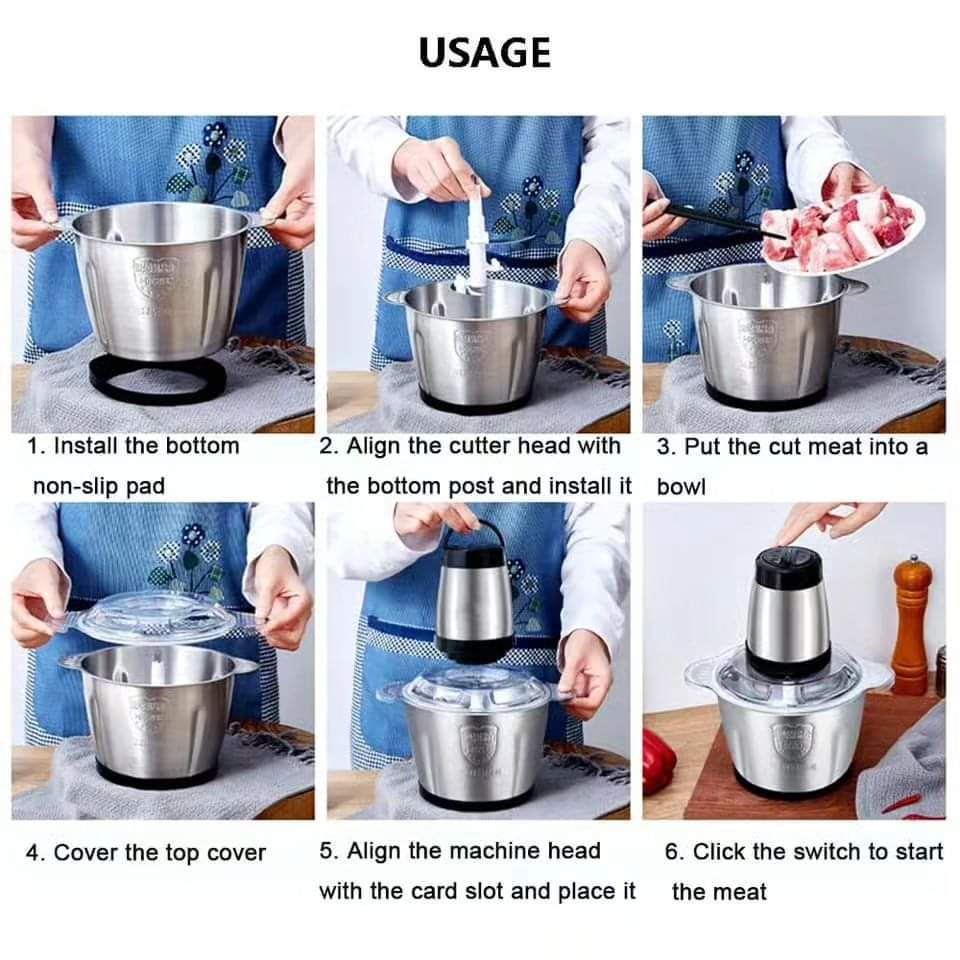 Powerful 3L Electric Meat Mincer Grinder