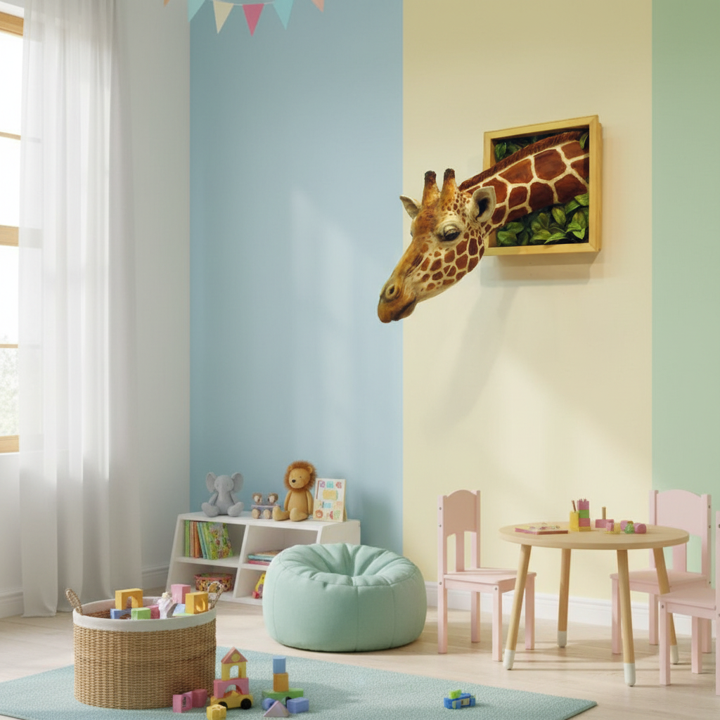 Large 3D Giraffe Head Wall Art Decoration