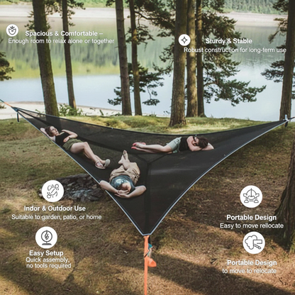 Durable Steel Hammock with Stand - Relaxing Indoor Outdoor Seat - Cofik