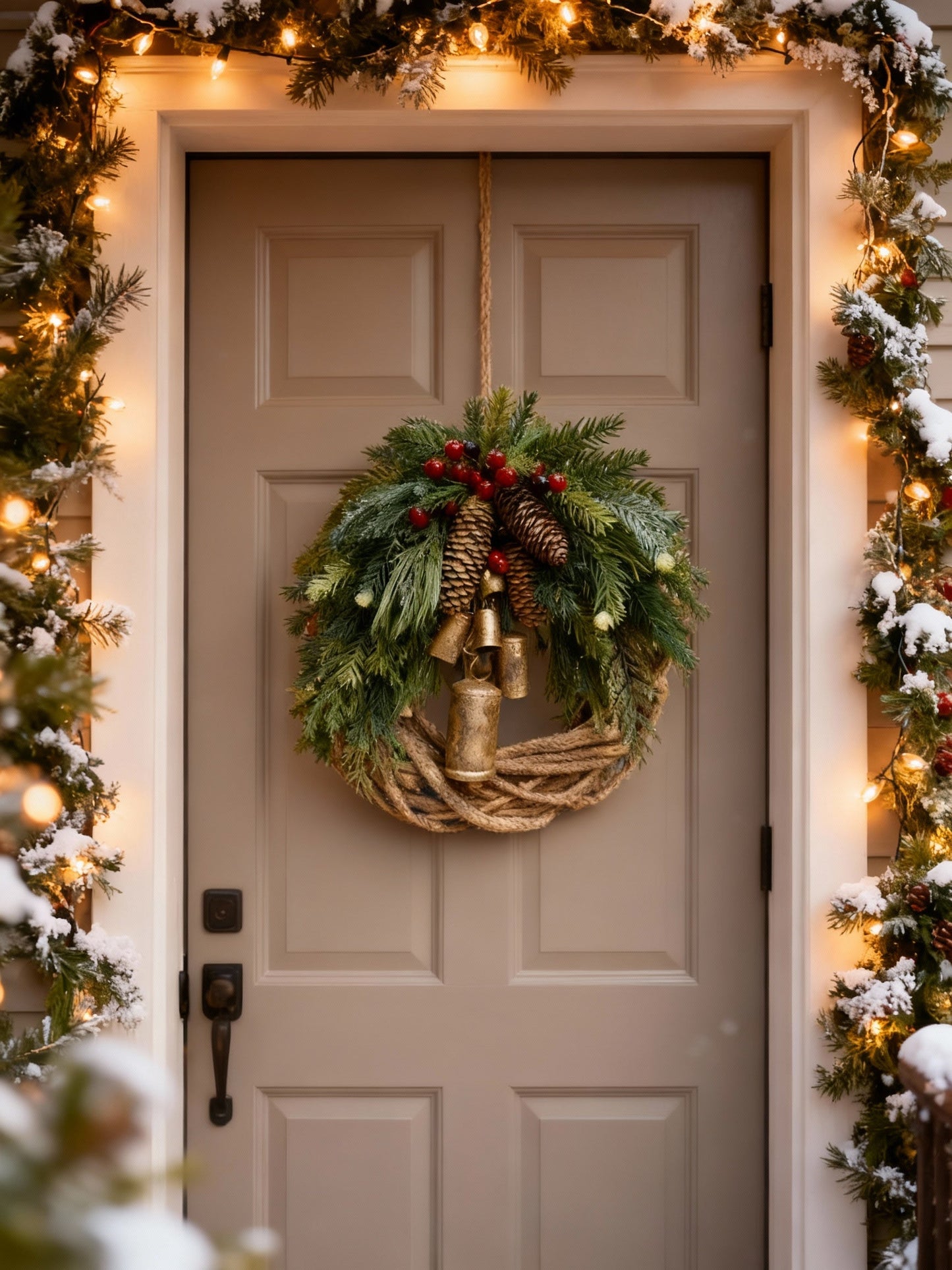 Unique Snowy Front Door Wreath