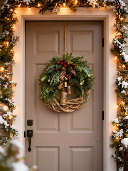 Unique Snowy Front Door Wreath