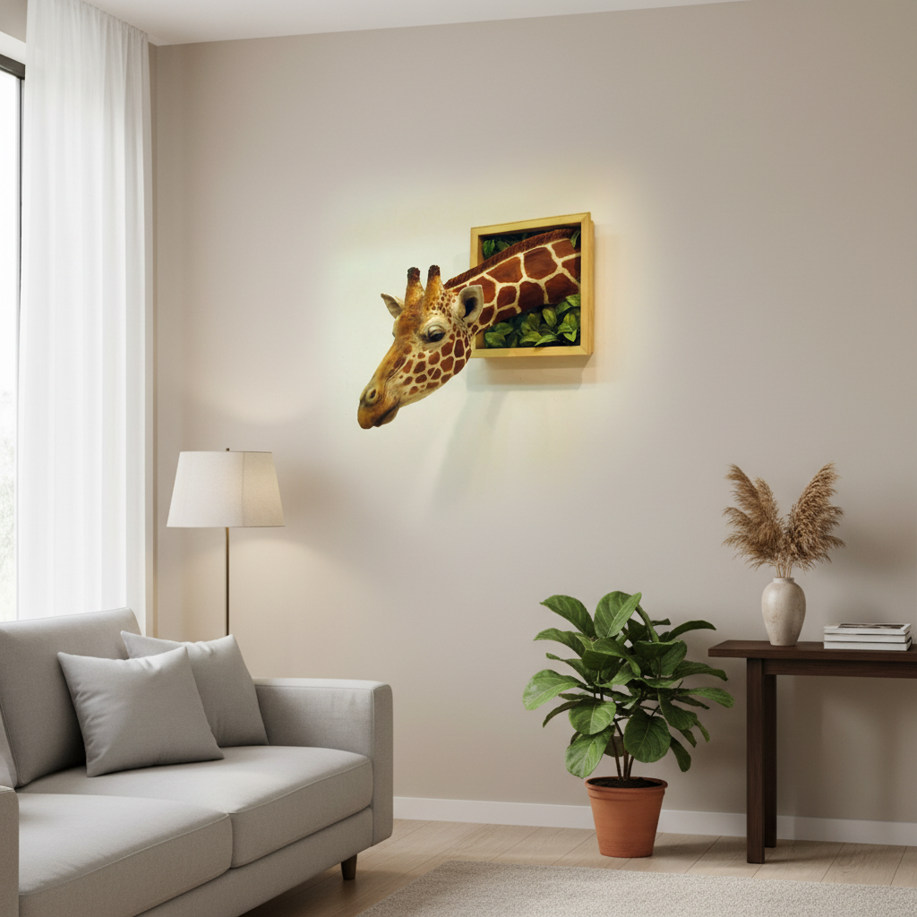 Large 3D Giraffe Head Wall Art Decoration