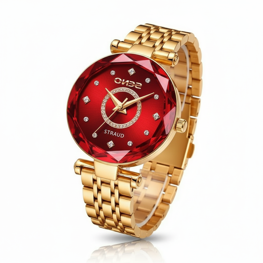 Glittering Ladies Stainless Steel Wrist Watch