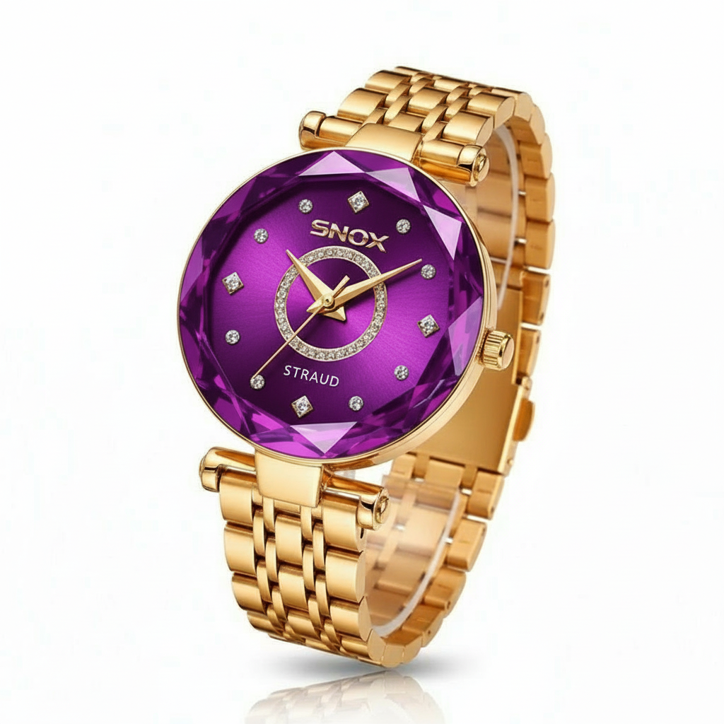 Glittering Ladies Stainless Steel Wrist Watch