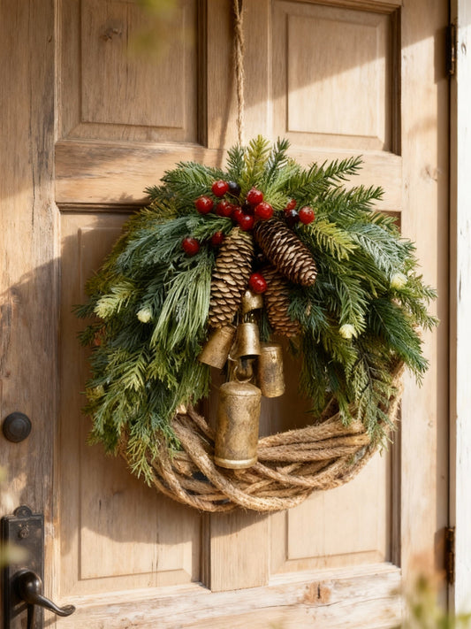 Unique Snowy Front Door Wreath - Cofik