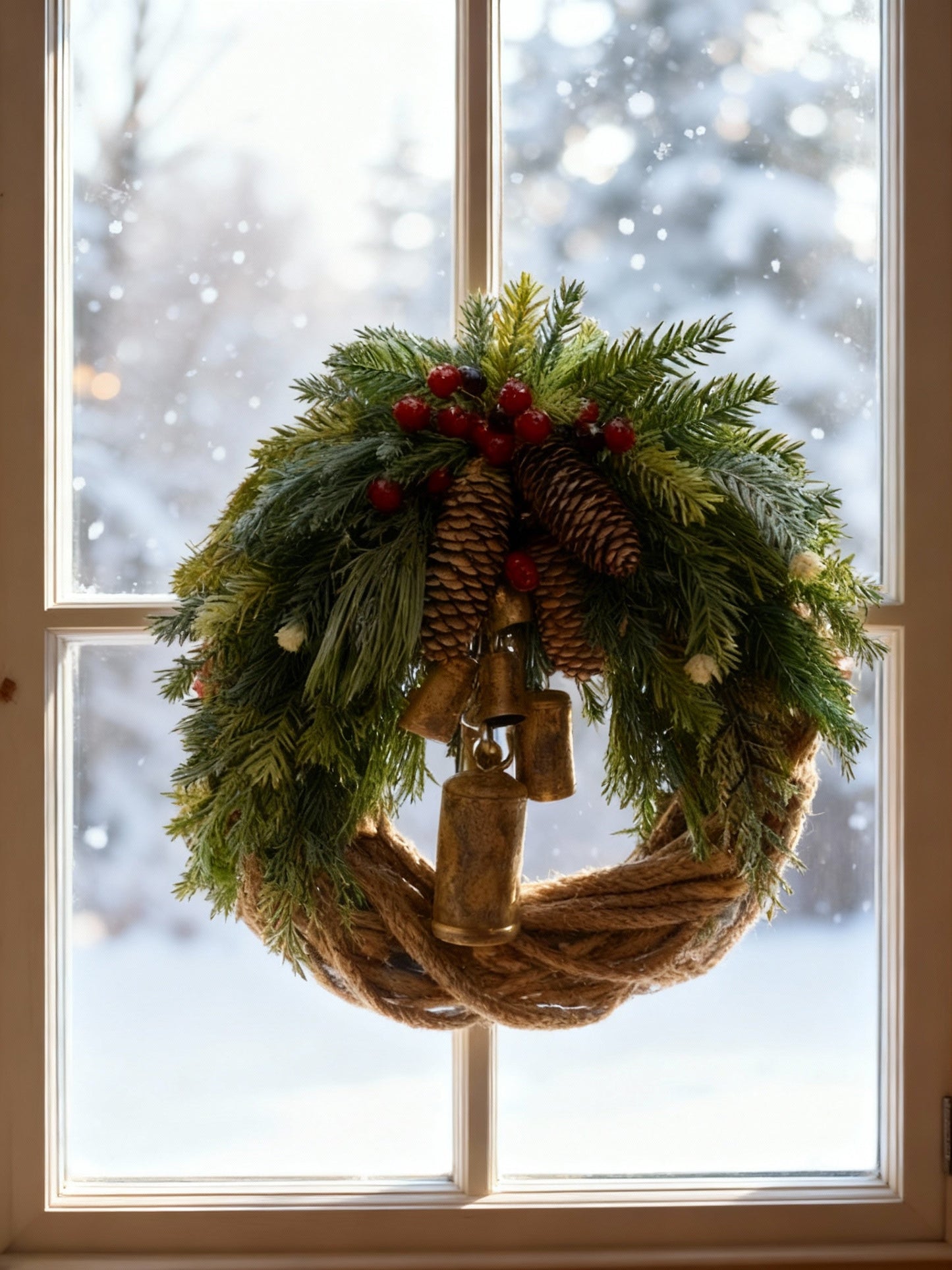 Unique Snowy Front Door Wreath