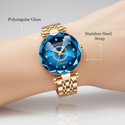 Glittering Ladies Stainless Steel Wrist Watch