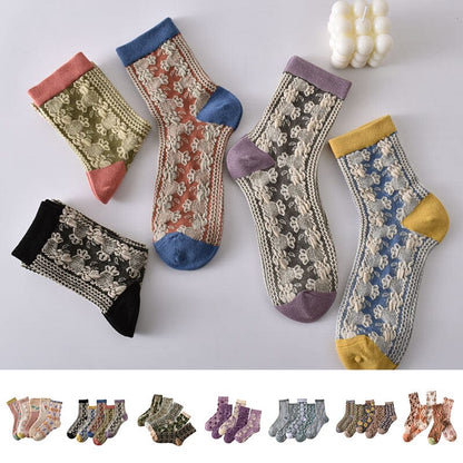 Colorful Womens Flower Patterned Socks (10 Pack)