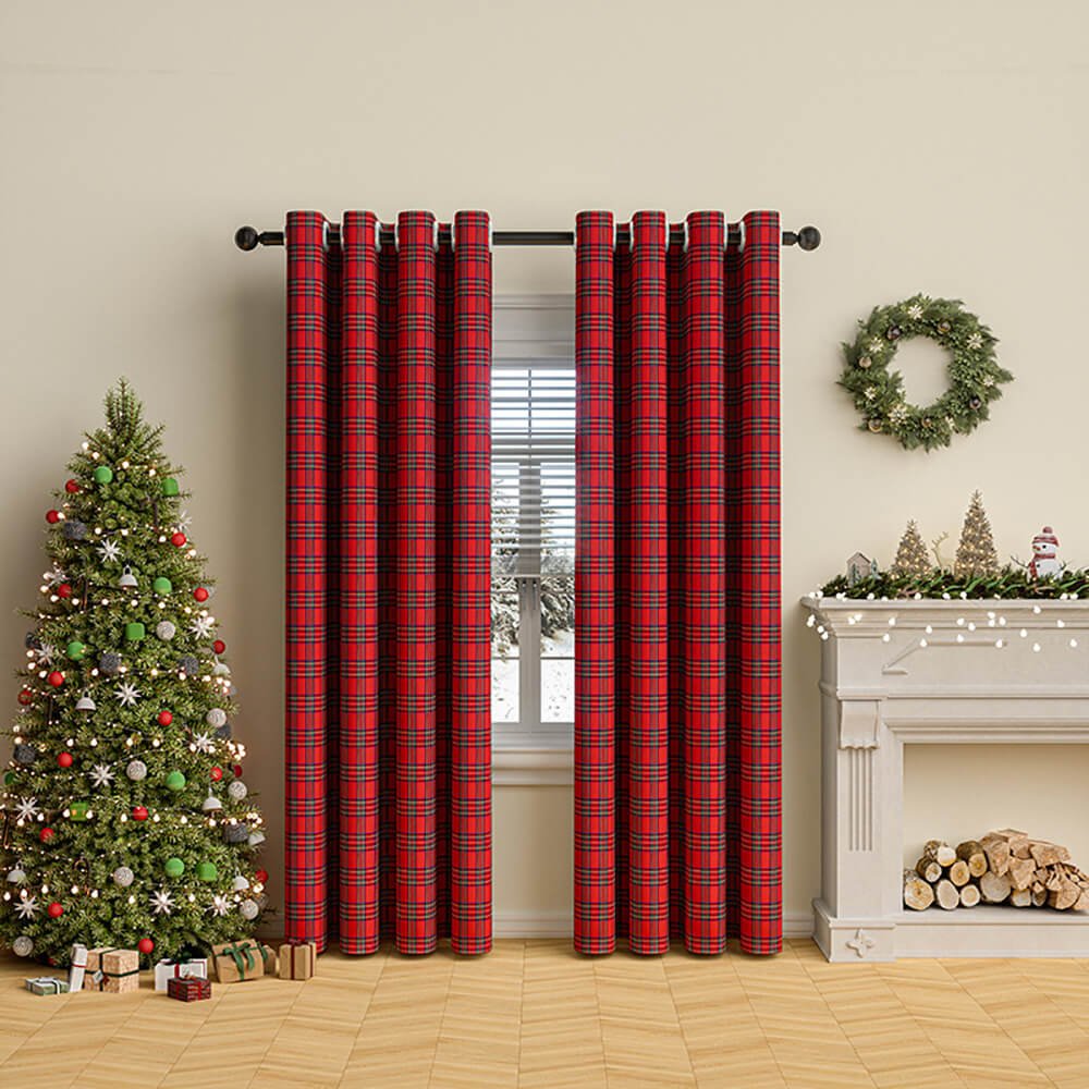 Traditional Plaid Thermal Curtains - Cofik