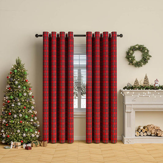 Traditional Plaid Thermal Curtains - Cofik
