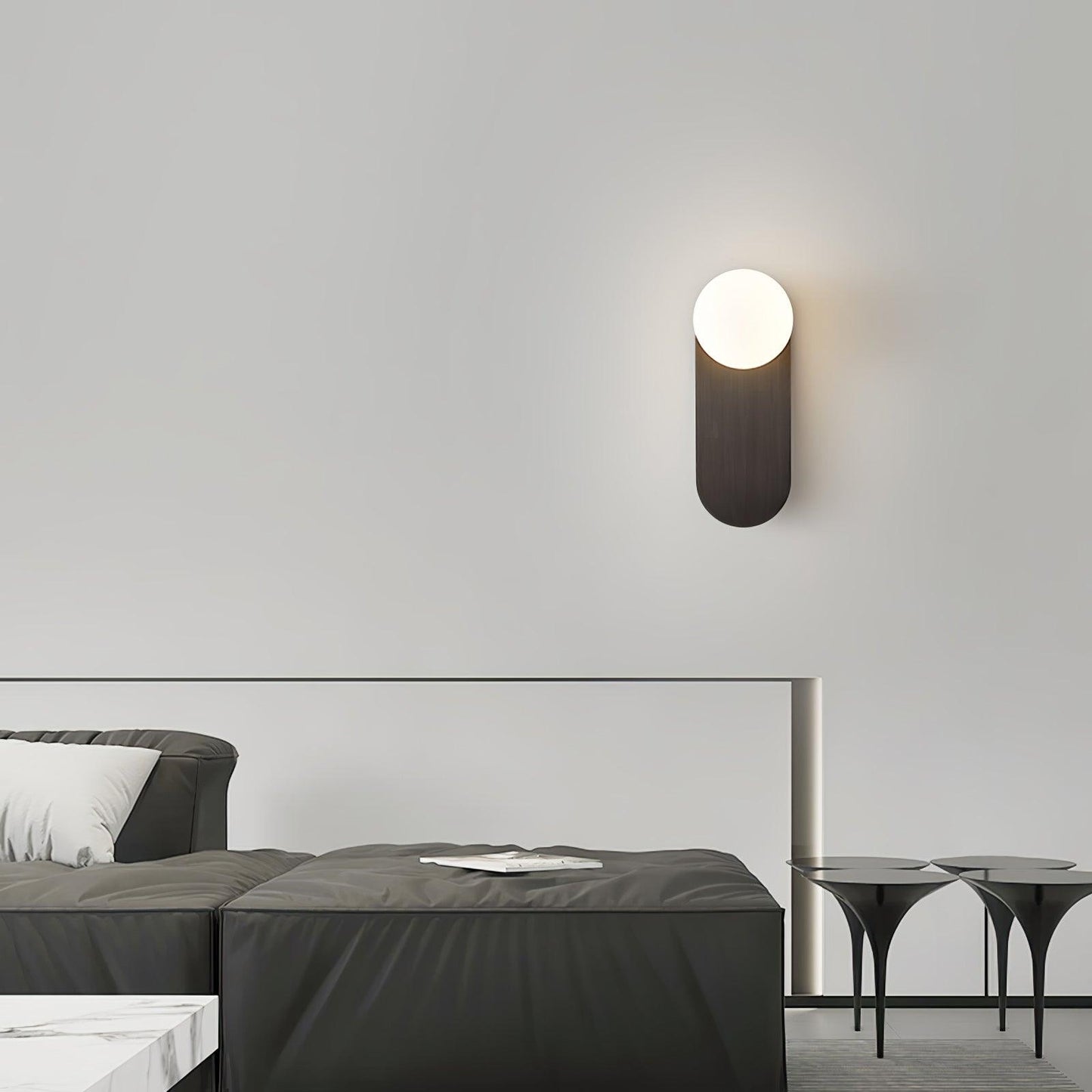 Round Base Glass Wall Light Sconce