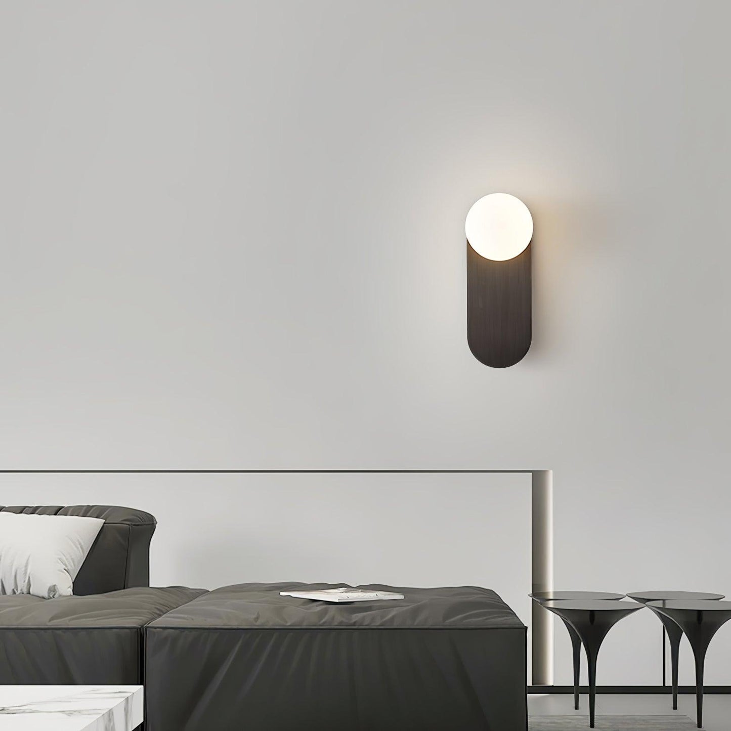 Round Base Glass Wall Light Sconce