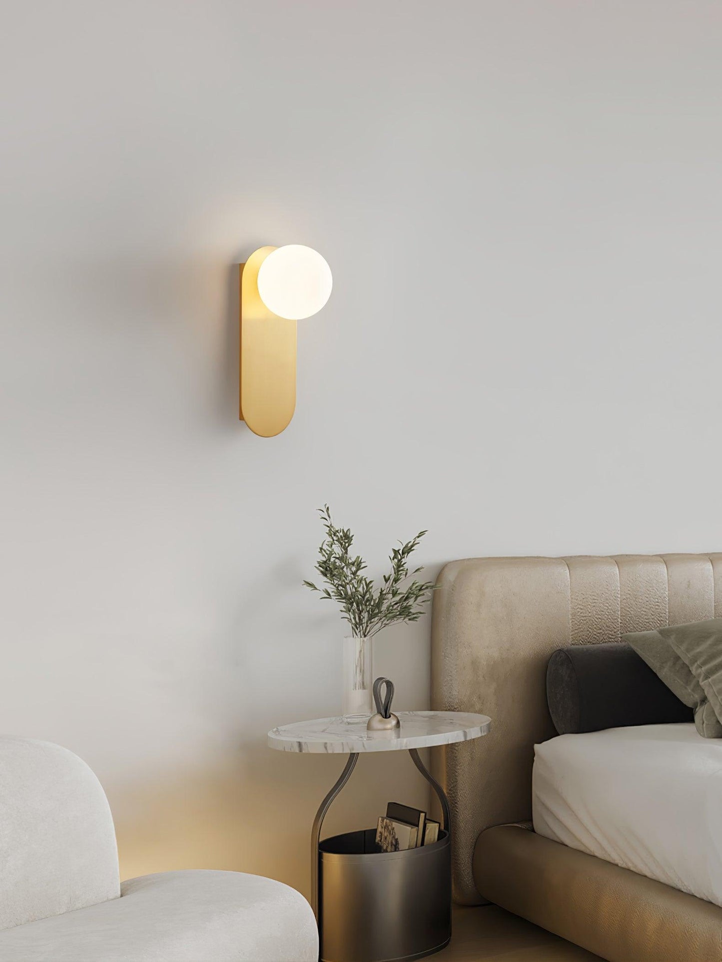 Round Base Glass Wall Light Sconce