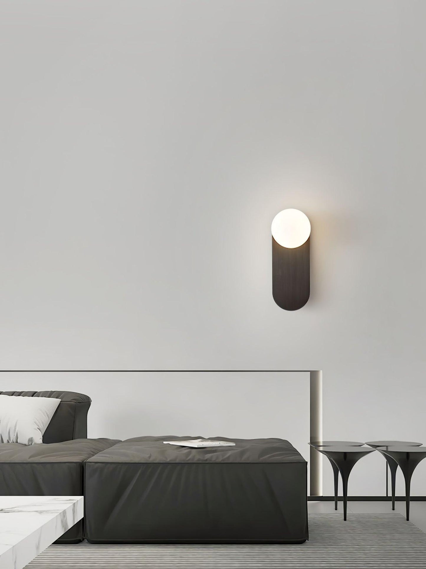Round Base Glass Wall Light Sconce